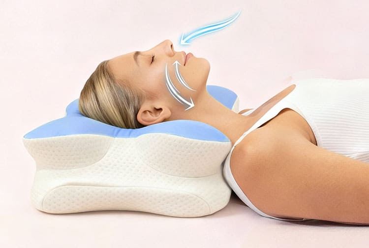仰向けでMelara Airを使う女性